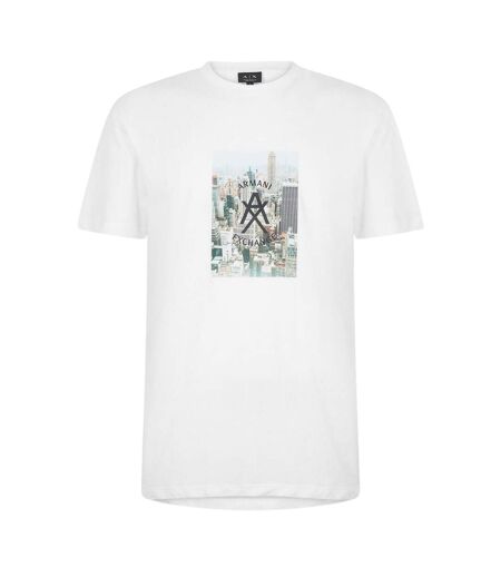T-shirt Motif/style Ligne D´horizon Homme Blanc Cassé Armani Exchange