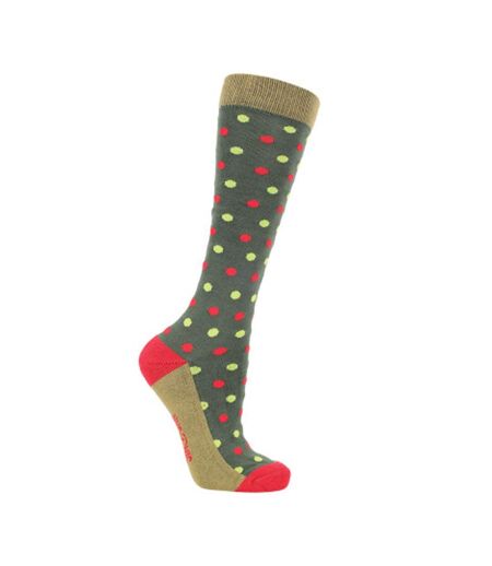 Pack Of 3  Unisex Adult Gingerbread Christmas Boot Socks  Green Red Hy