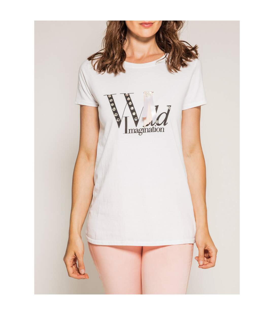 T-shirt col rond message FORTY - Dona X Lisa-2