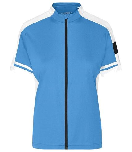 maillot cycliste zippé FEMME JN453 - bleu cobalt