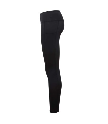 Womens/ladies melange sculpted seamless 3d leggings black TriDri