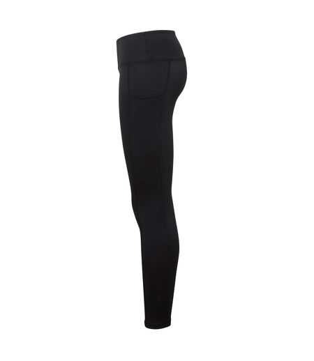 Womens/ladies melange sculpted seamless 3d leggings black TriDri