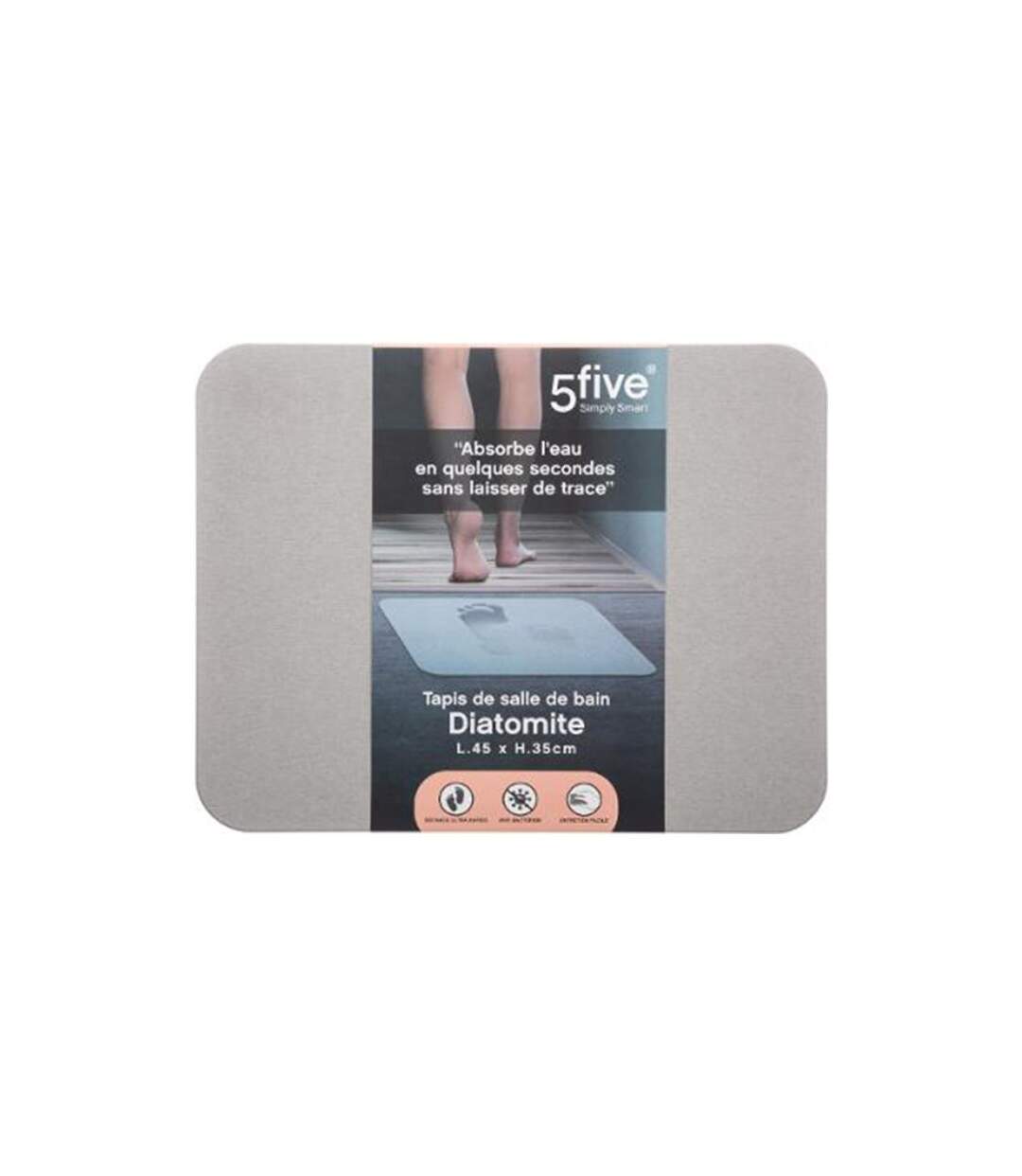 Tapis de Salle de Bain Diatomite 35x45cm Gris-3