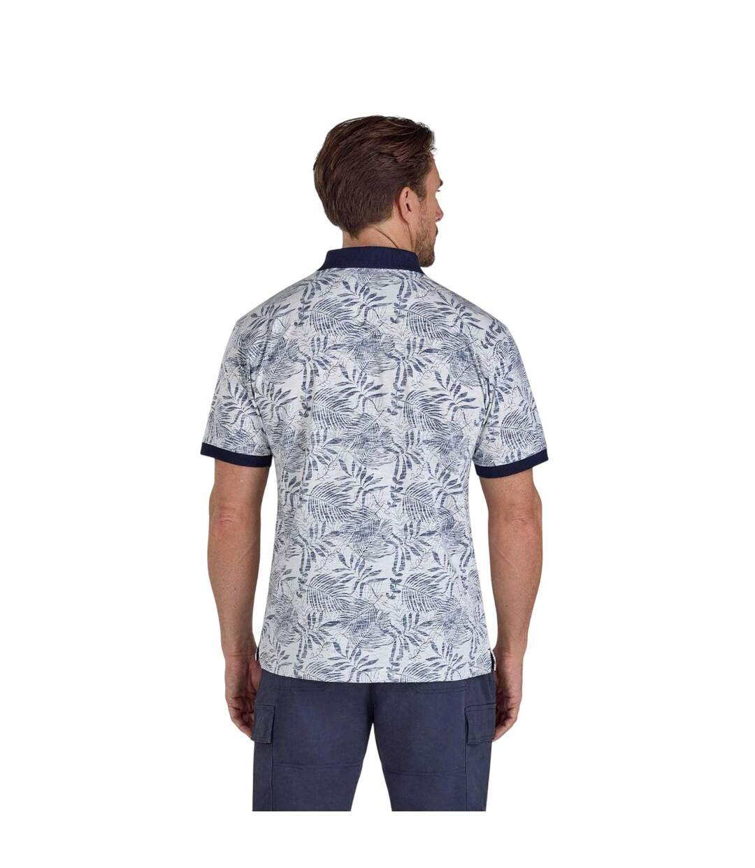 Polo Motif/style Floral Homme Blanc Cassé Raging Bull-3