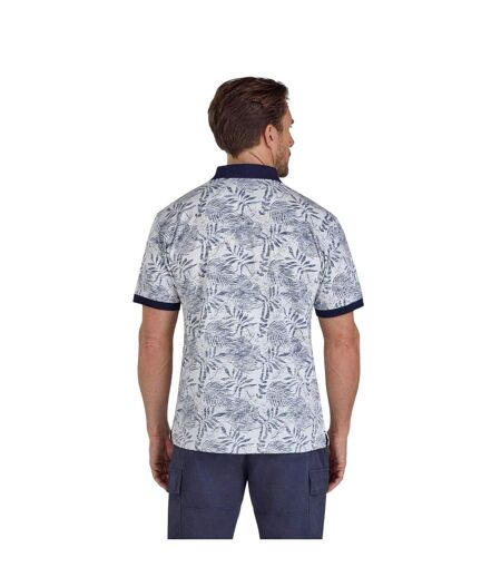 Polo Motif/style Floral Homme Blanc Cassé Raging Bull