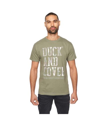 Mens carrillo camo t-shirt khaki green Duck and Cover