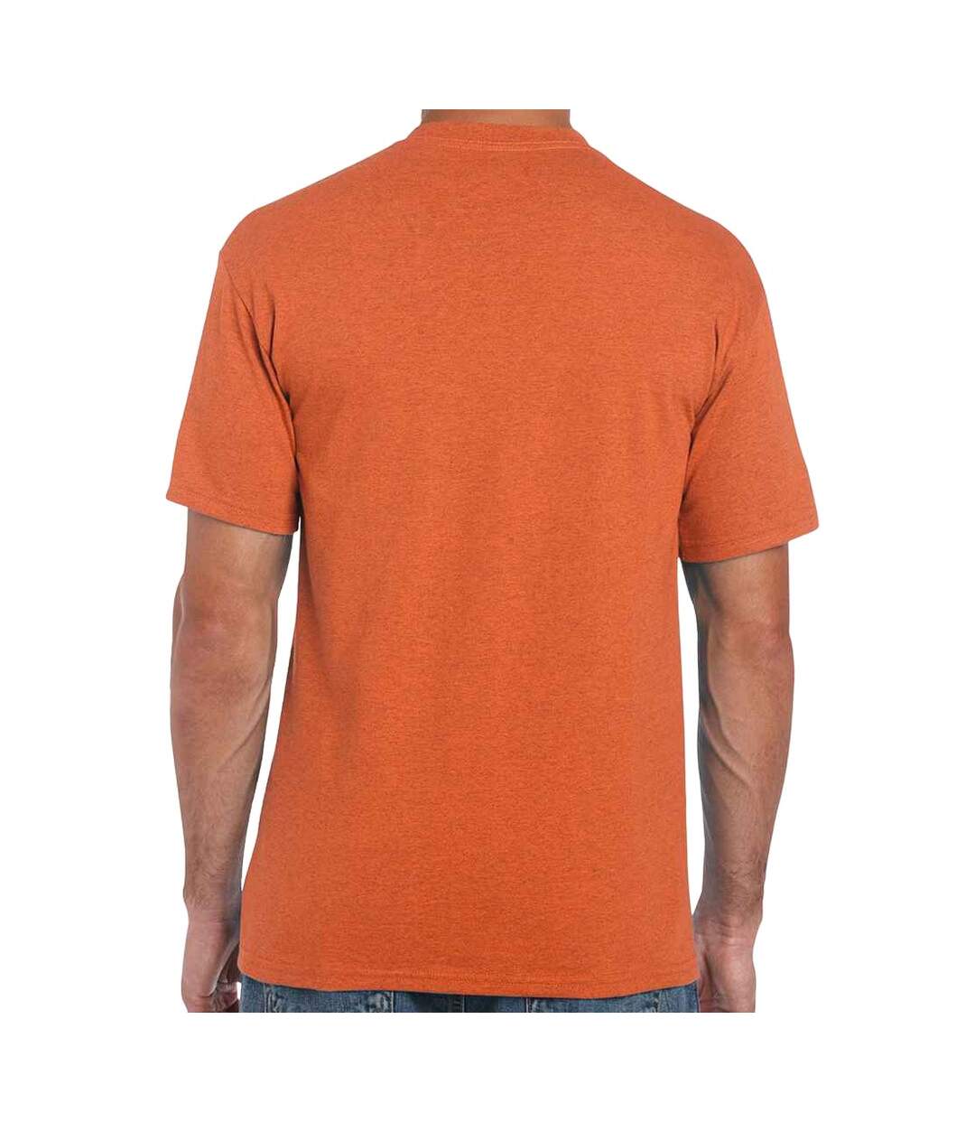 T-shirt manches courtes homme orange chiné Gildan