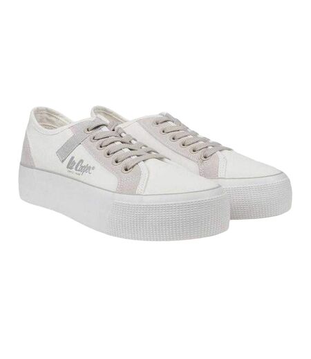 Baskets Motif/style Blocs De Couleurs Femme Blanc Lee Cooper