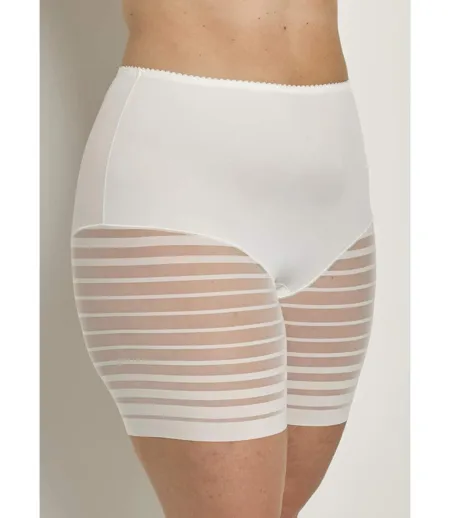 Shorty stretch taille haute tulle rayé