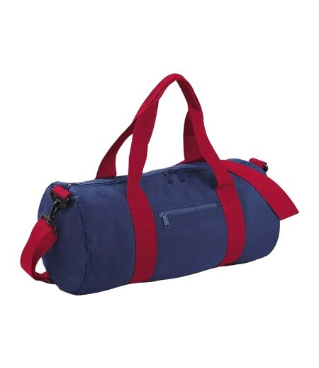 Bagbase Plain Varsity Barrel/Duffel Bag (20 Liters) (French Navy/Classic Red) (One Size)