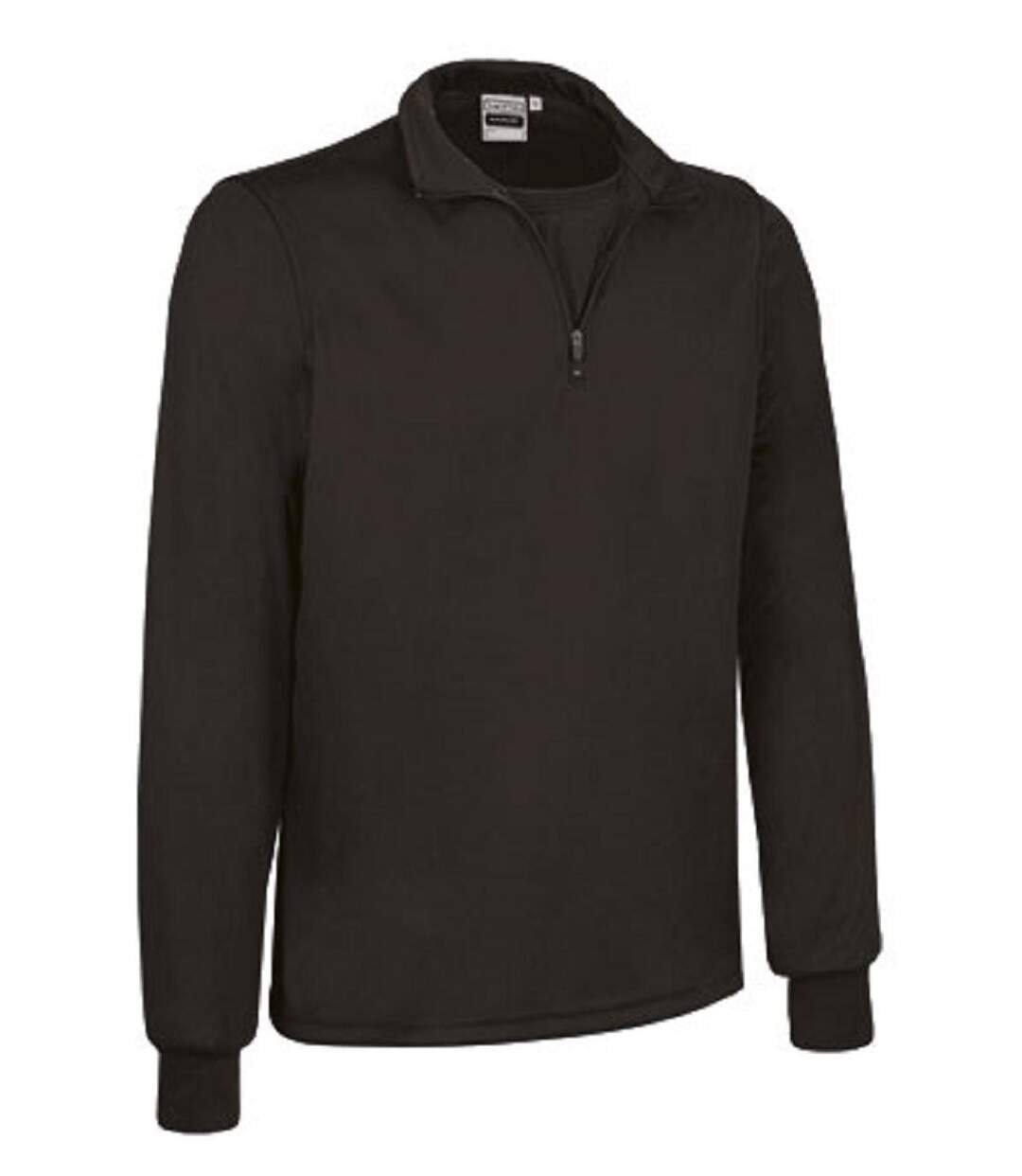 Polo col zippé manches longues - Homme - réf NAIROBI - noir