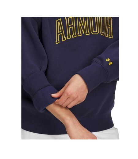 Sweat Varsity Femme Bleu Marine Jaune Or Under Armour