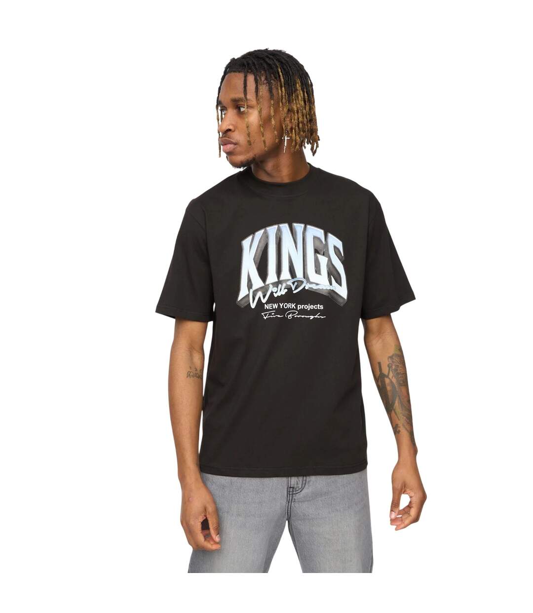 T-shirt Kingteam Homme Noir Kings Will Dream-2