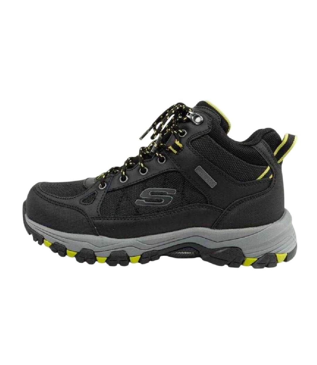 Mens Selmen Melano Leather Hiking Boots Black Skechers-3