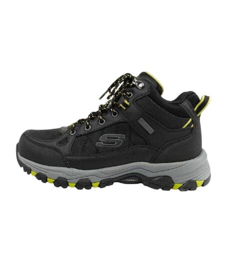Mens Selmen Melano Leather Hiking Boots Black Skechers