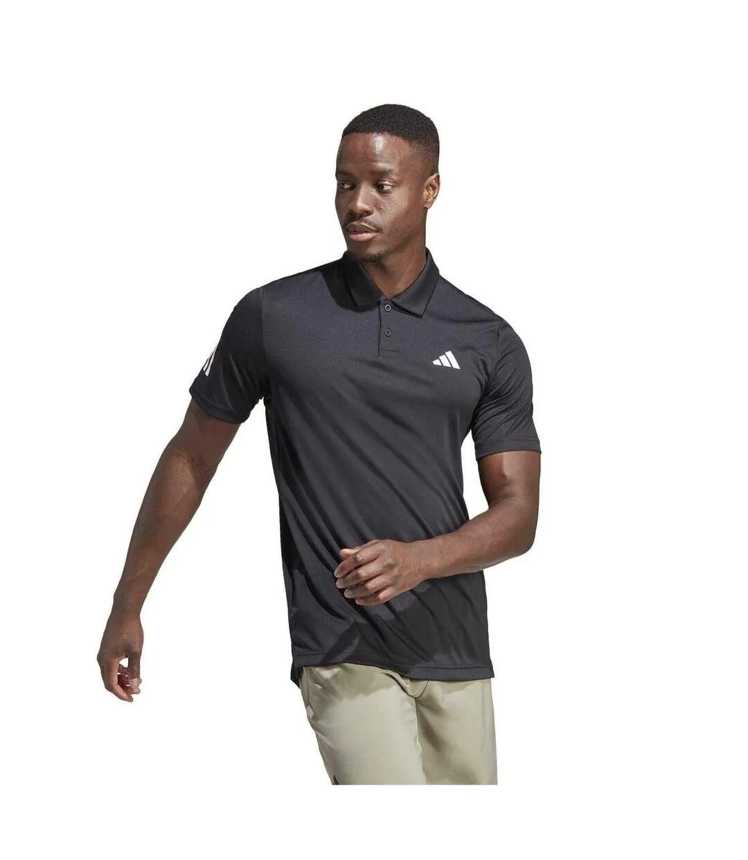 Polo Motif/style 3 Rayures Club Homme Noir Blanc Adidas-4