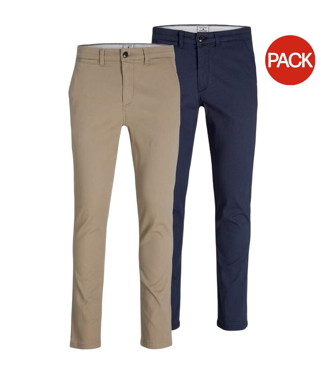 Lot De 2  Chinos Marco Homme Beige Bleu Marine Jack And Jones-1
