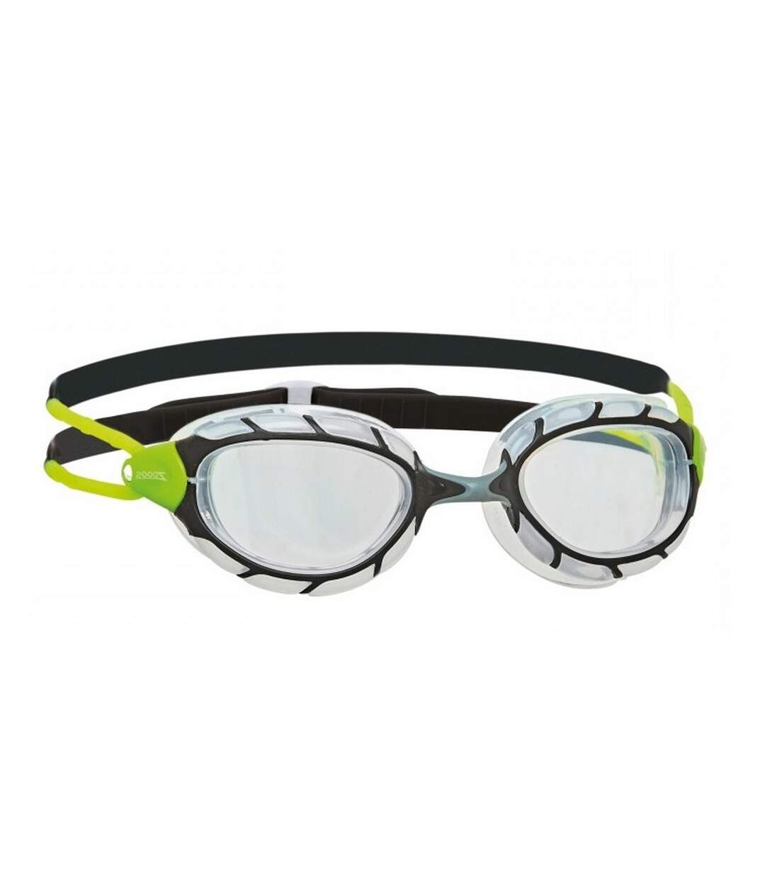 Unisex Adult Predator 2024 Swimming Goggles Black Green Clear Zoggs-1