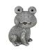 Statuette Déco Grenouille Solaire 22cm Gris-1