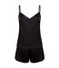 Towel City Ladies/Womens Satin Cami Short PJs (Black) - UTPC4070