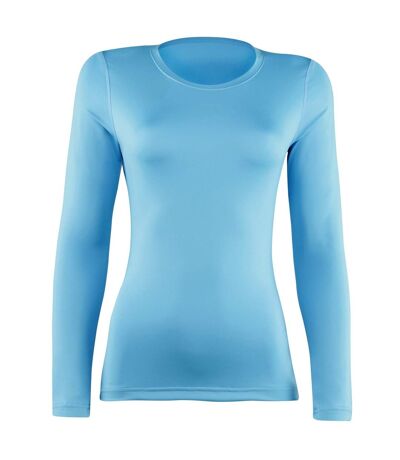 T-shirt base layer à manches longues femme bleu clair Rhino