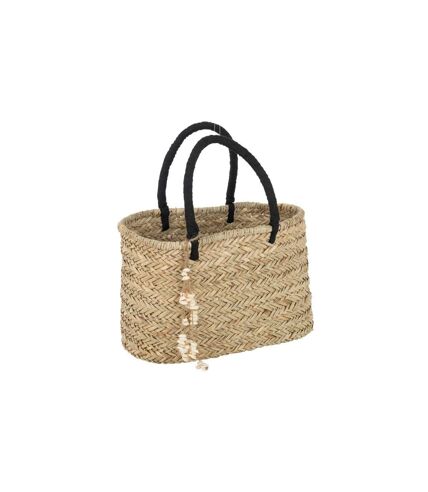 Sac de Plage Coquillages 46cm Naturel & Noir