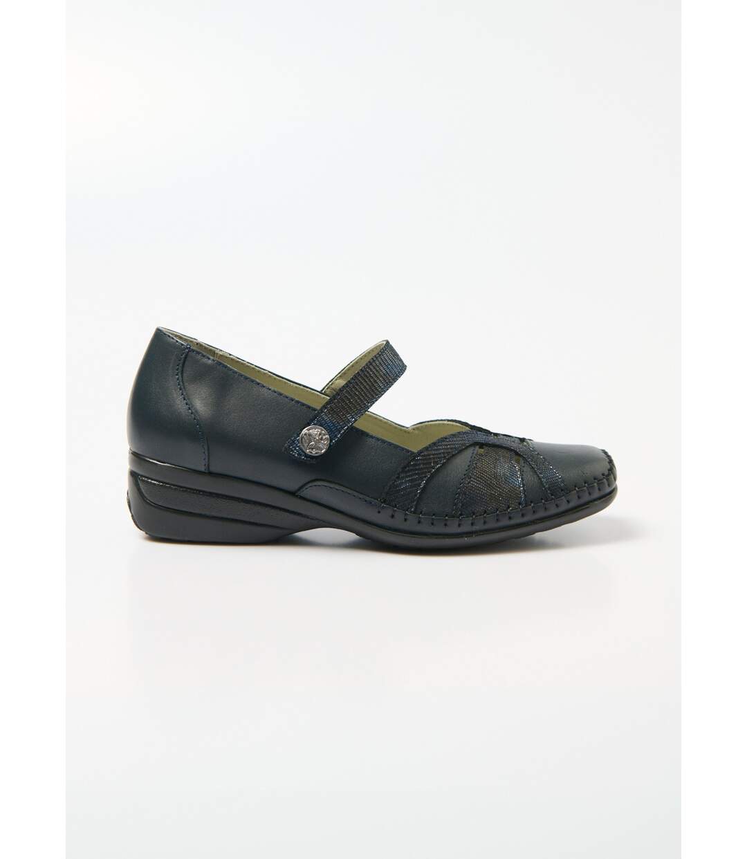 Ballerines largeur confort cuir scratchées-2