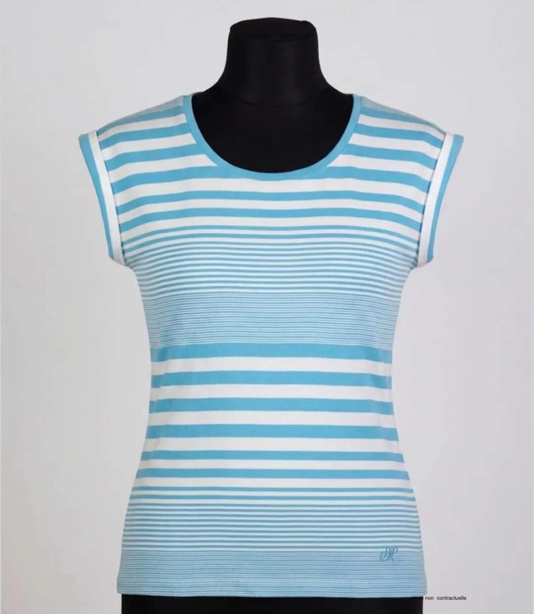 MAYFLOWER DARLING1 - Tee-shirt rayé bleu : le confort stretch absolu-3