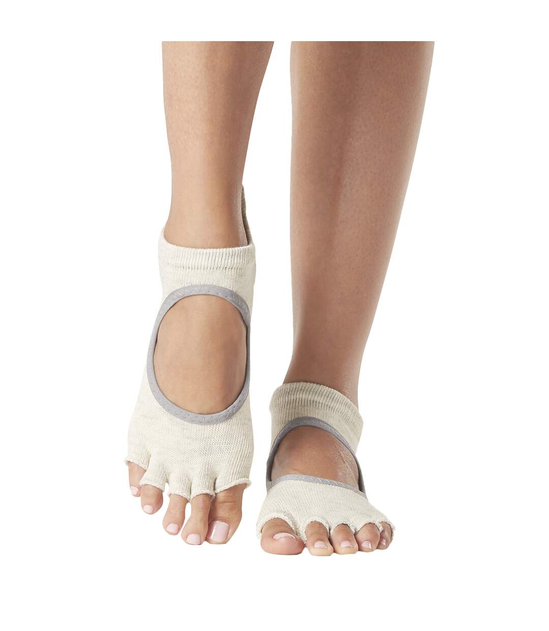 Chaussettes à demi-orteils antidérapantes bellarina femme blanc cassé Toesox-3