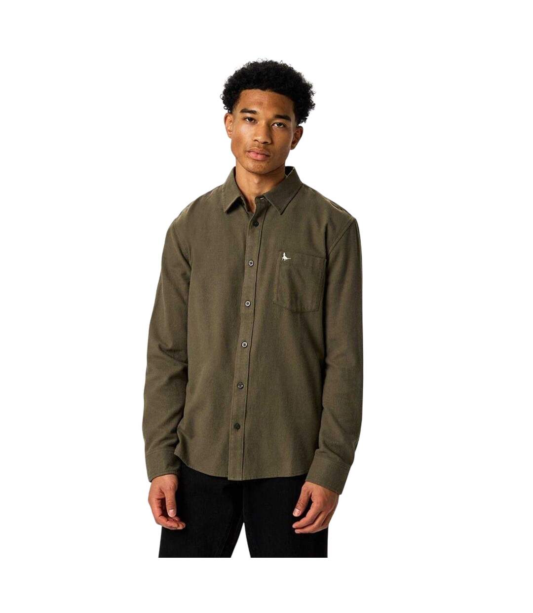 Chemise Manches Longues Motif/style Logo Homme Vert De Gris Jack Wills-2