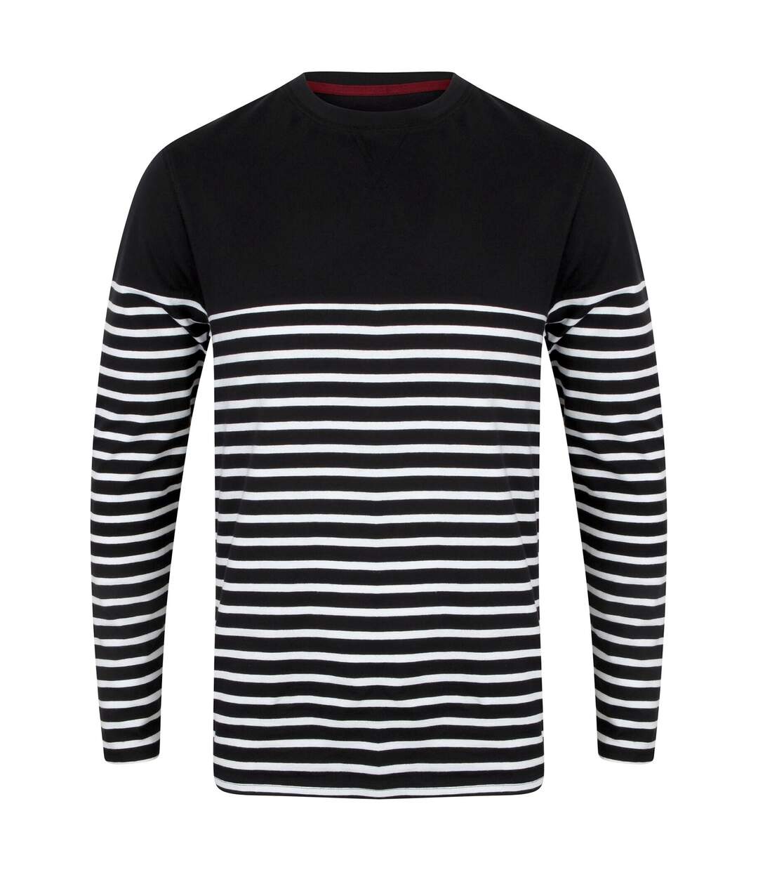 Front Row Mens Long Sleeve Breton Stripe T-Shirt (Navy/White)