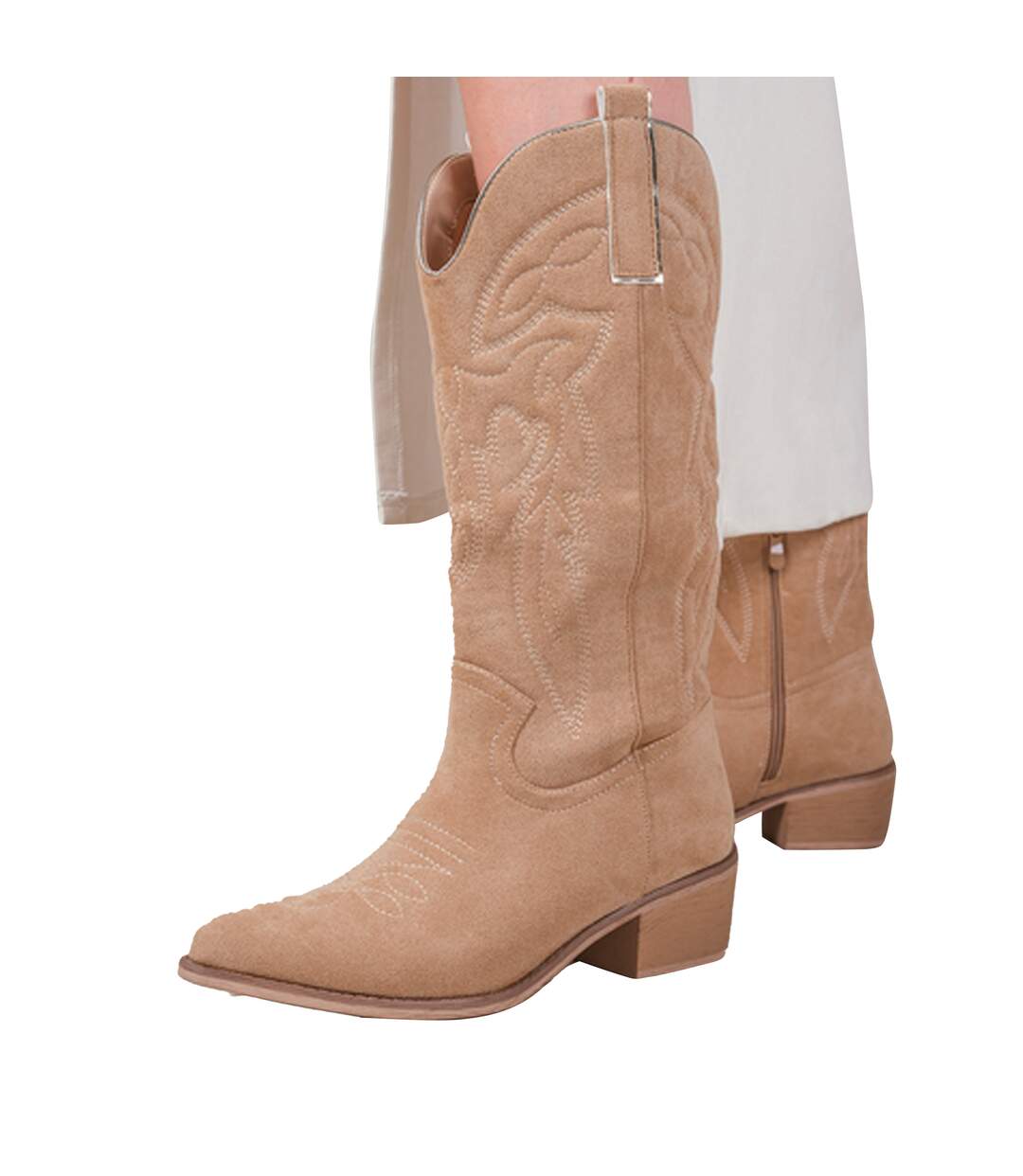 Bottes De Cowboy Desert Femme Beige Where's That From-1