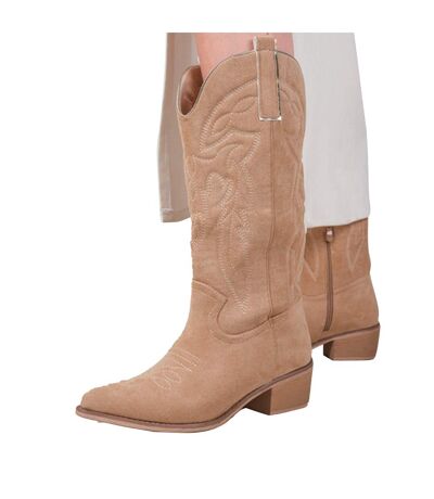 Bottes De Cowboy Desert Femme Beige Where's That From