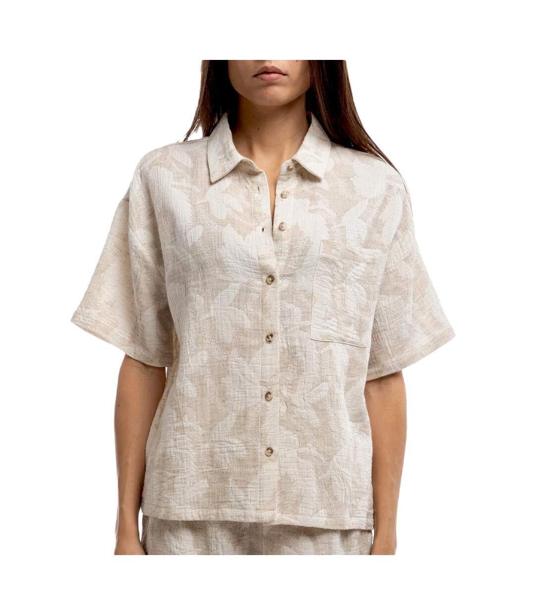 Chemise beige/blanc teddy smith floral-1