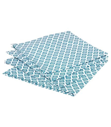 Lot de 4 Serviettes de Table Tikal 40x40cm Bleu