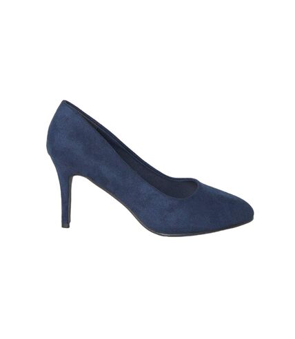 Womens/ladies elsa almond toe wide court shoes navy Good For The Sole