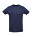 T-shirt Sprint Adulte Bleu Marine Français SOLS-1