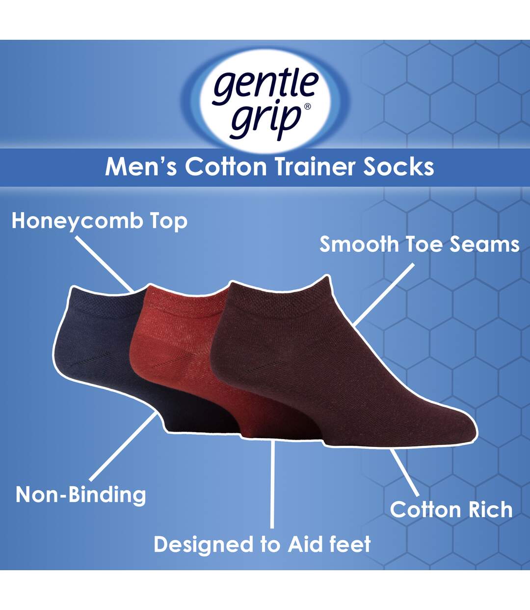 Paquet de 9 chaussettes en coton à la cheville en nid d'abeille pour hommes-3