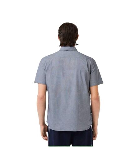 Mens Regular Short-sleeved Shirt White Navy Blue Lacoste