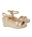 Womens/ladies romi knotted wedges gold Dorothy Perkins