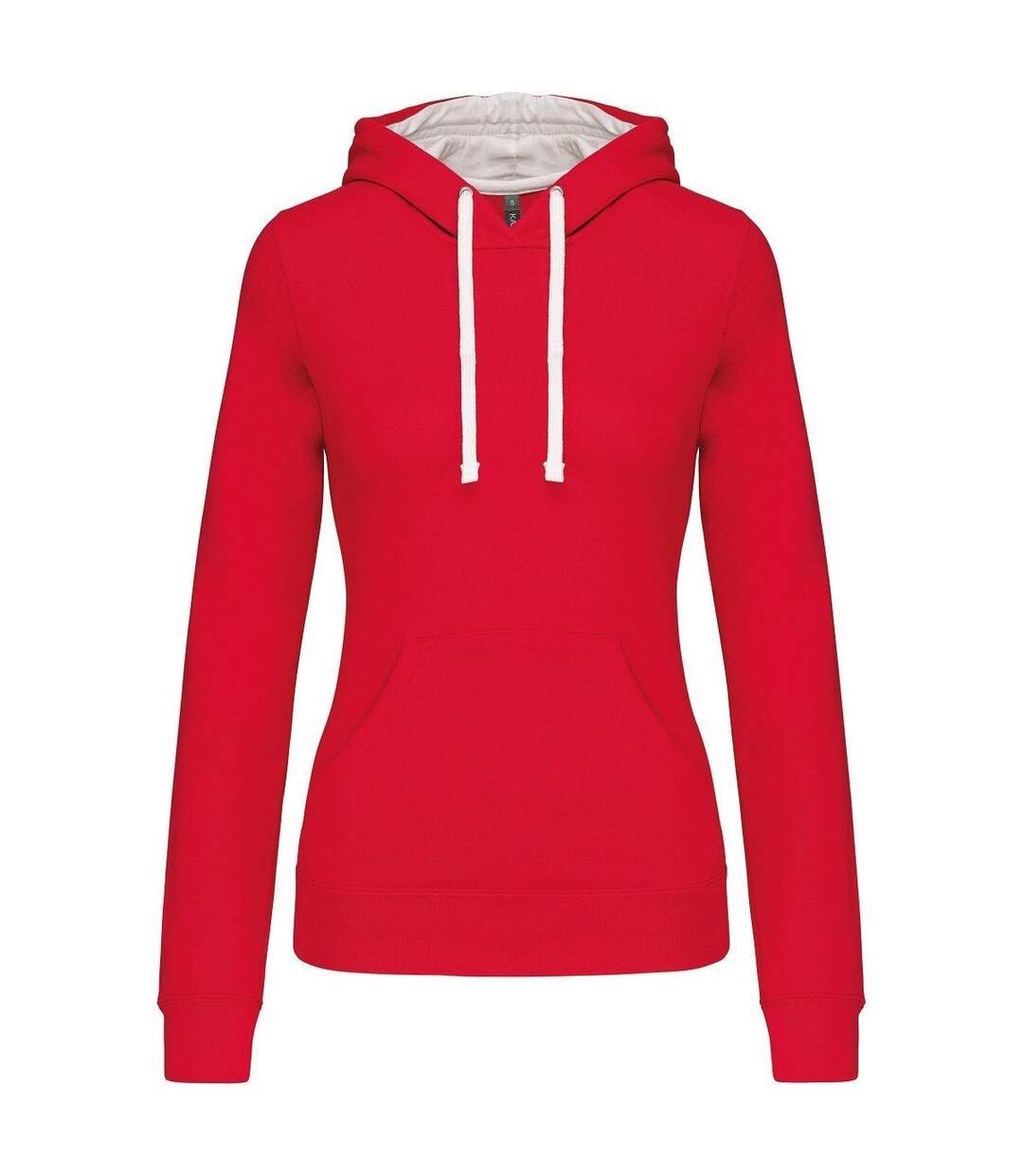 Sweat à capuche contrastée - Femme - K465 - rouge et blanc