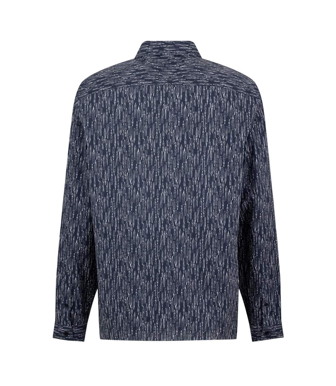 Mens Abstract Recycled Long-sleeved Shirt Navy Ted Baker-2