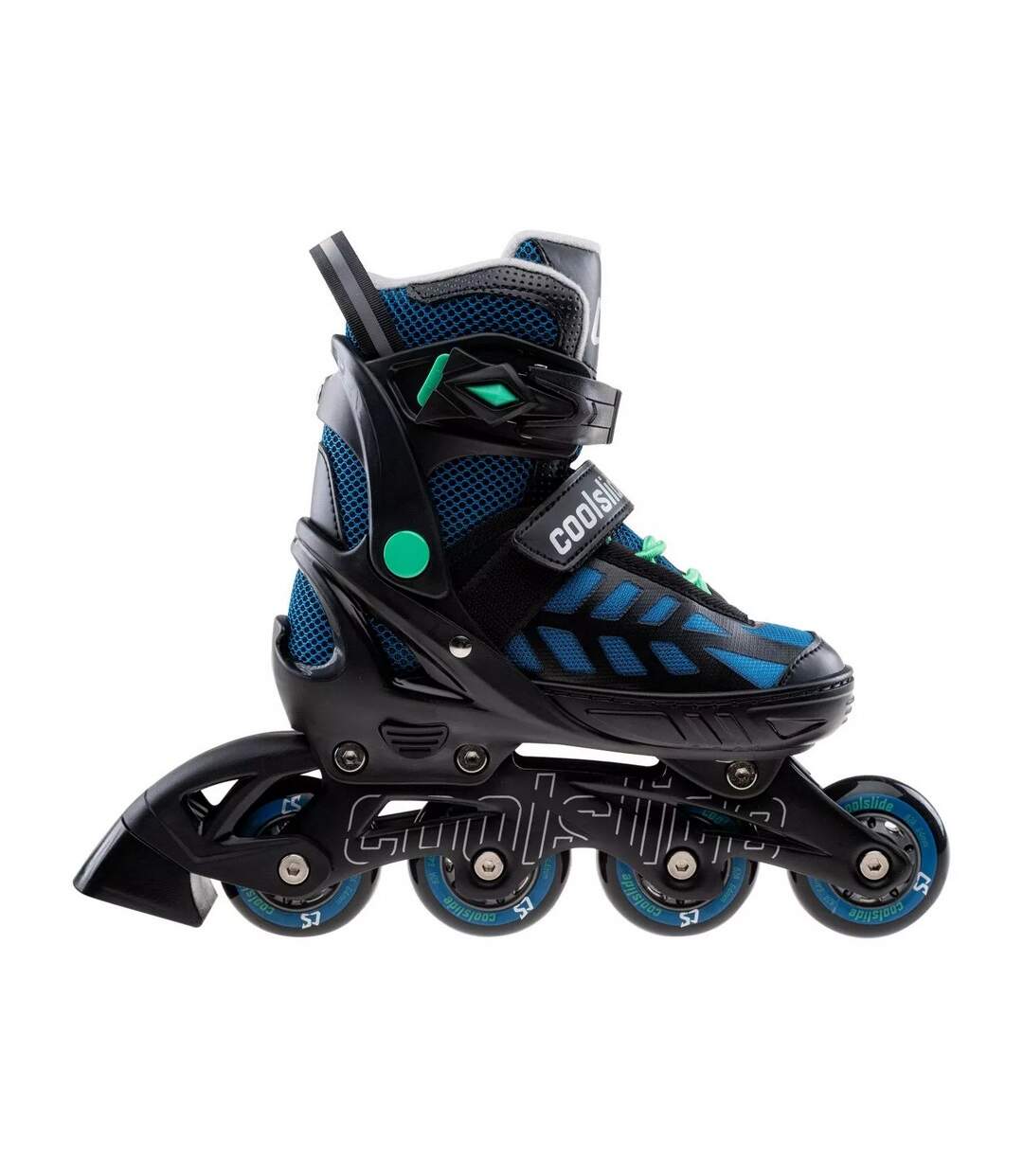 Patins à roulettes alignées wonton garçon 39-43 fr noir / bleu sarcelle foncé Coolslide-3
