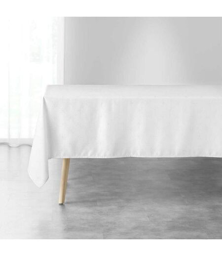 Nappe Imprimée Jacquard Étoiles 140x300cm Blanc