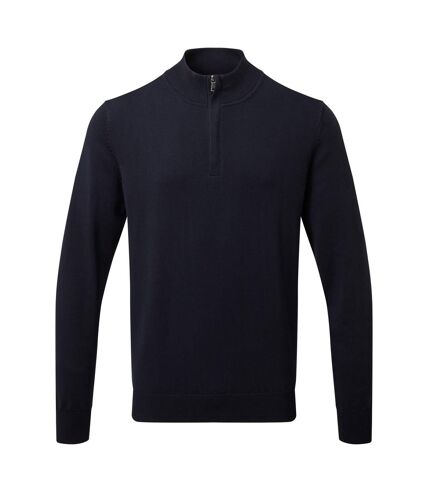 Asquith & Fox Mens Cotton Blend Zip Sweatshirt (French Navy)