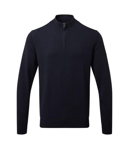 Asquith & Fox Mens Cotton Blend Zip Sweatshirt (French Navy) - UTRW6640