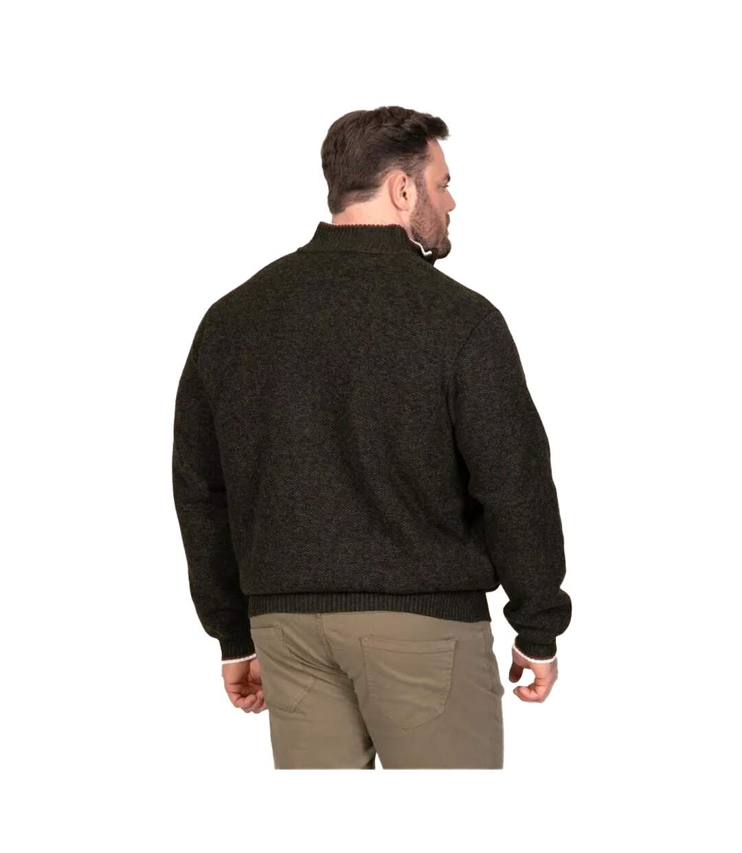 D555 Veste Unie Col Montant Cesar Homme Marron Kaki Noir Chiné Duke-3