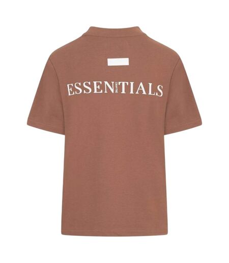 Womens/ladies Essentials Logo Boyfriend T-shirt Earth Brown Blank Essentials