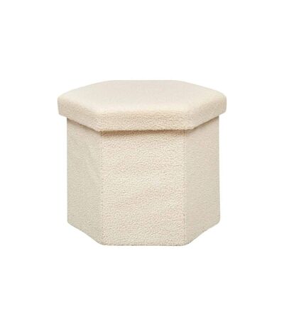 Pouf Coffre Pliable Bouclette Jaiko 46cm Ivoire