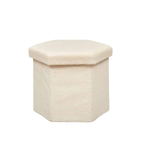 Pouf Coffre Pliable Bouclette Jaiko 46cm Ivoire